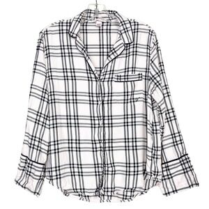 Victoria's Secret Black and White Checkered Button Down Shirt